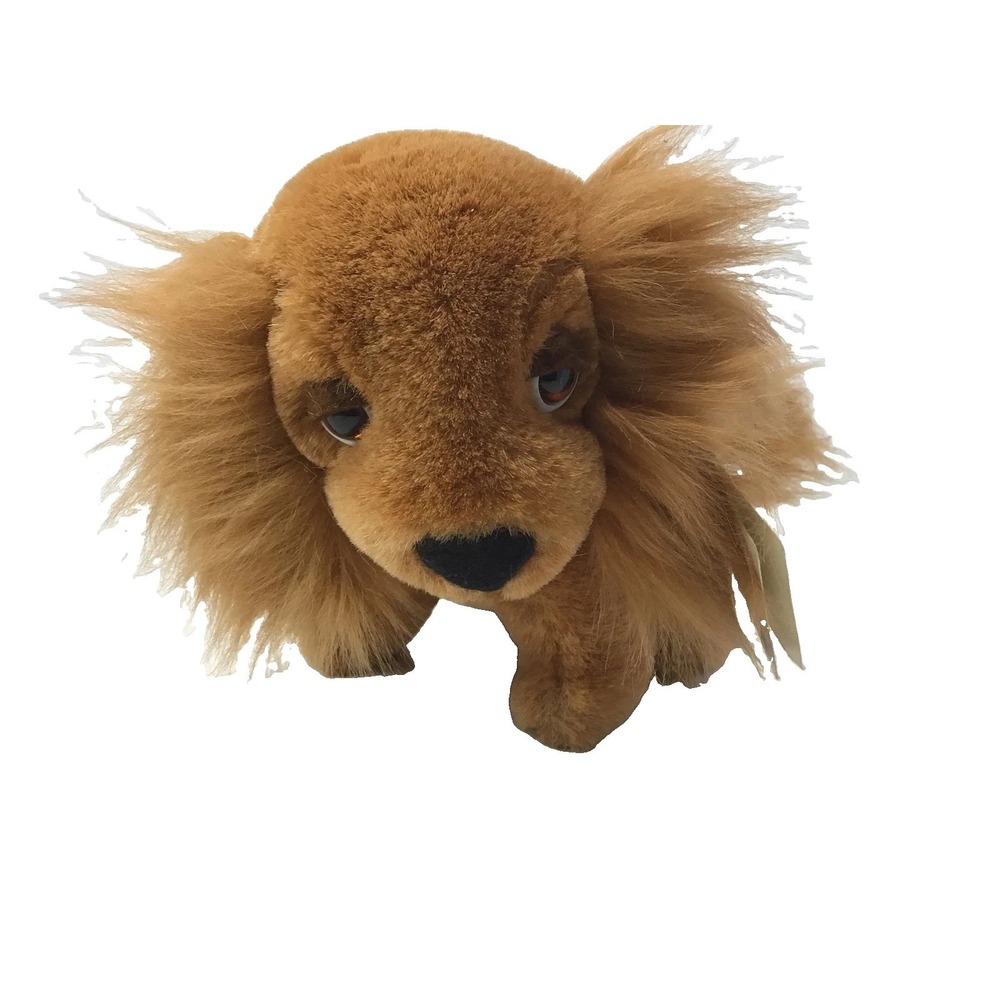 Russ Berrie & Co. Caress Soft Pets Rusty Plush Brown Tan Puppy Dog 5" Vintage